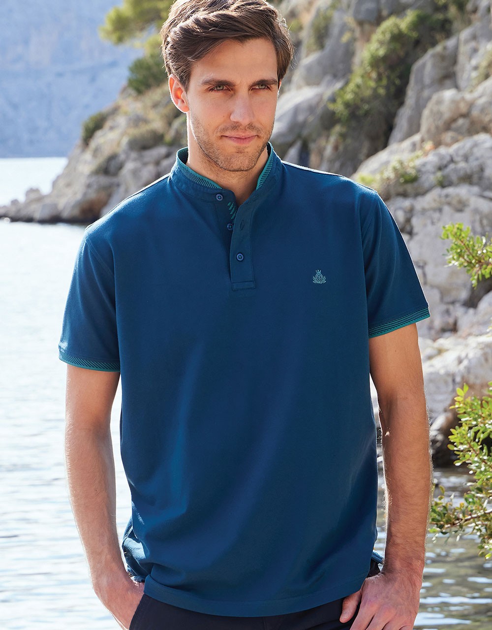 Μπλουζάκι Polo με Μάο γιακά Visconti 2812-2