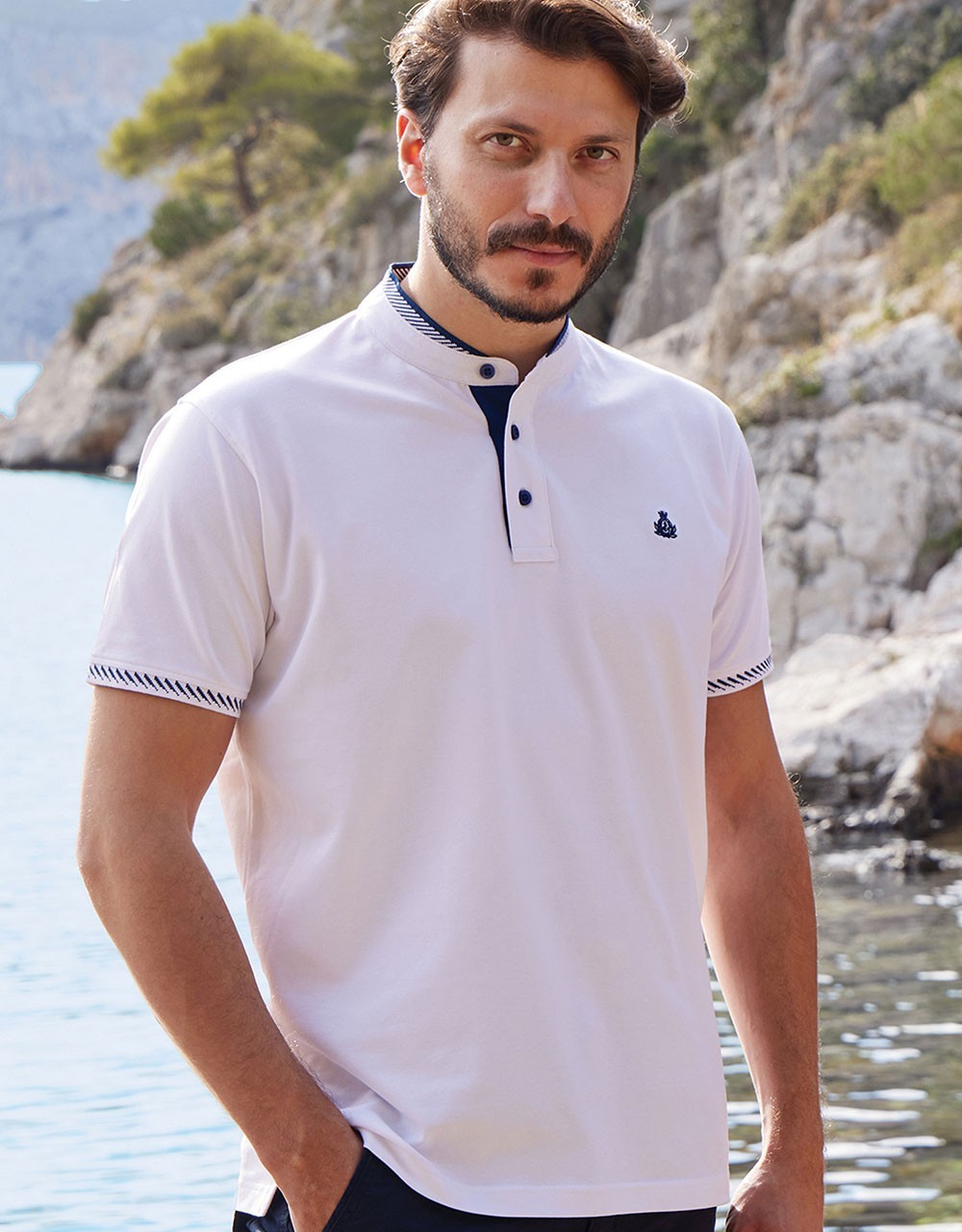 Μπλουζάκι Polo με Μάο γιακά Visconti 2812-4