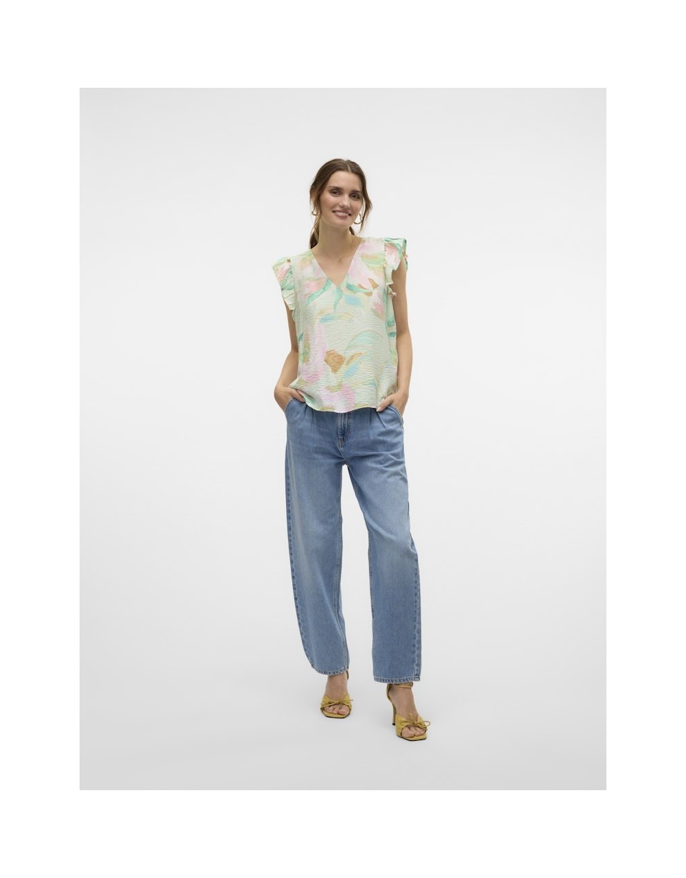 ΜΠΛΟΥΖΑ ΜΕ ΒΟΛΑΝ VMJOSIE SL V-NECK TOP WVN GA 10303762