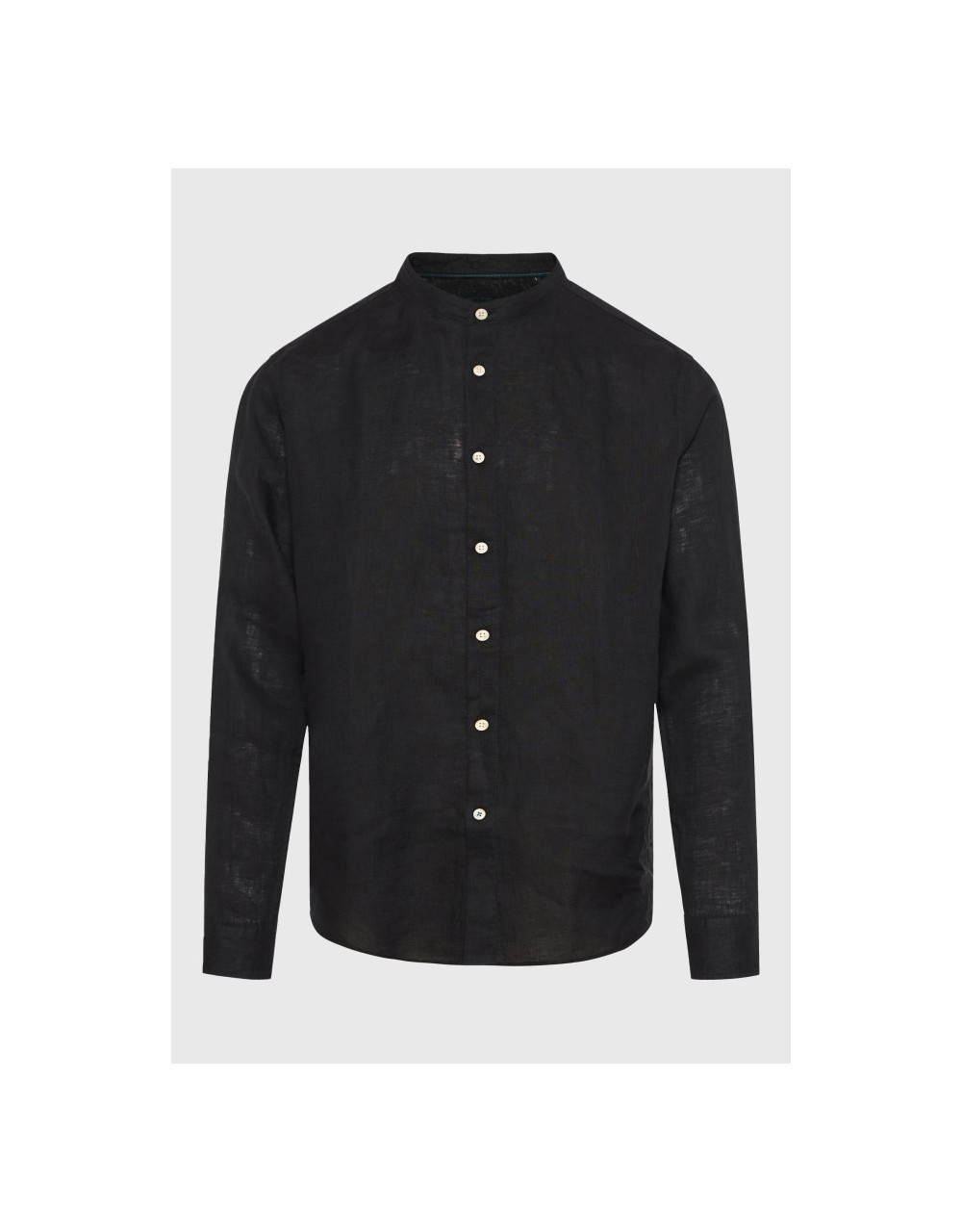 Garment dyed λινό πουκάμισο με λαιμό mao