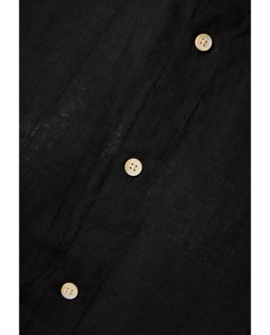 Garment dyed λινό πουκάμισο με λαιμό mao