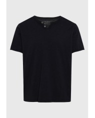 T-shirt με λαιμό henley και raw cuts - The essentials