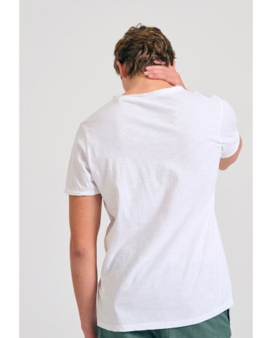 T-shirt με λαιμό henley και raw cuts - The essentials