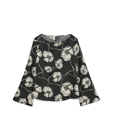 ΣΑΤΕΝ ΜΠΛΟΥΖΑ ΜΑΝΙΚΙ FLORAL