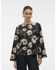 ΣΑΤΕΝ ΜΠΛΟΥΖΑ ΜΑΝΙΚΙ FLORAL