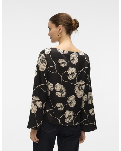 ΣΑΤΕΝ ΜΠΛΟΥΖΑ ΜΑΝΙΚΙ FLORAL