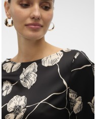 ΣΑΤΕΝ ΜΠΛΟΥΖΑ ΜΑΝΙΚΙ FLORAL