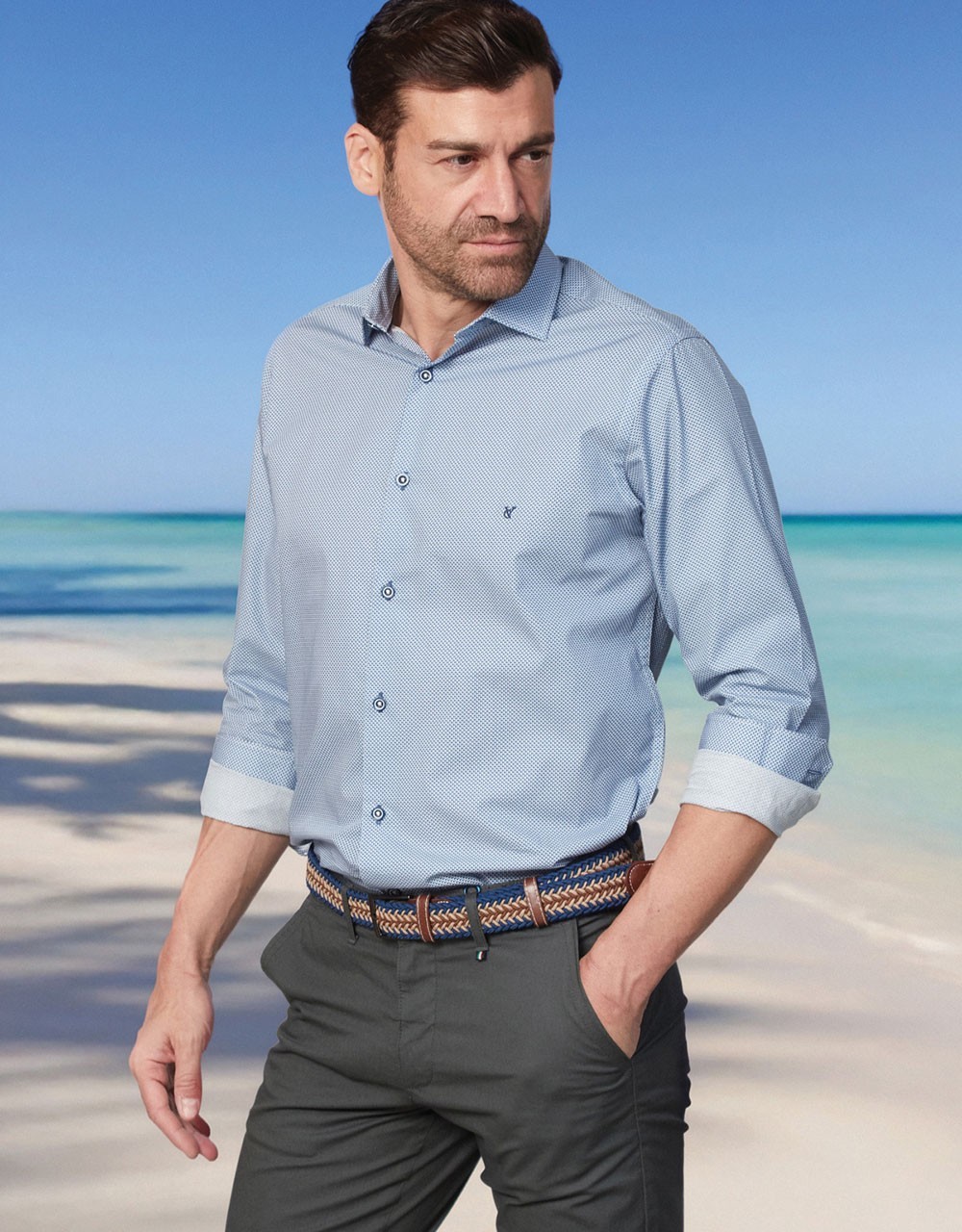 Visconti Men's Micro-Pattern Shirt 2835-2 - Shirts