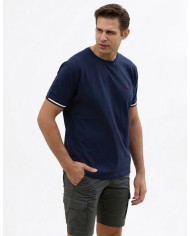 Ανδρικό T-Shirt με Πικέ Υφή και Λαιμόκοψη 2833-1 - T-Shirts