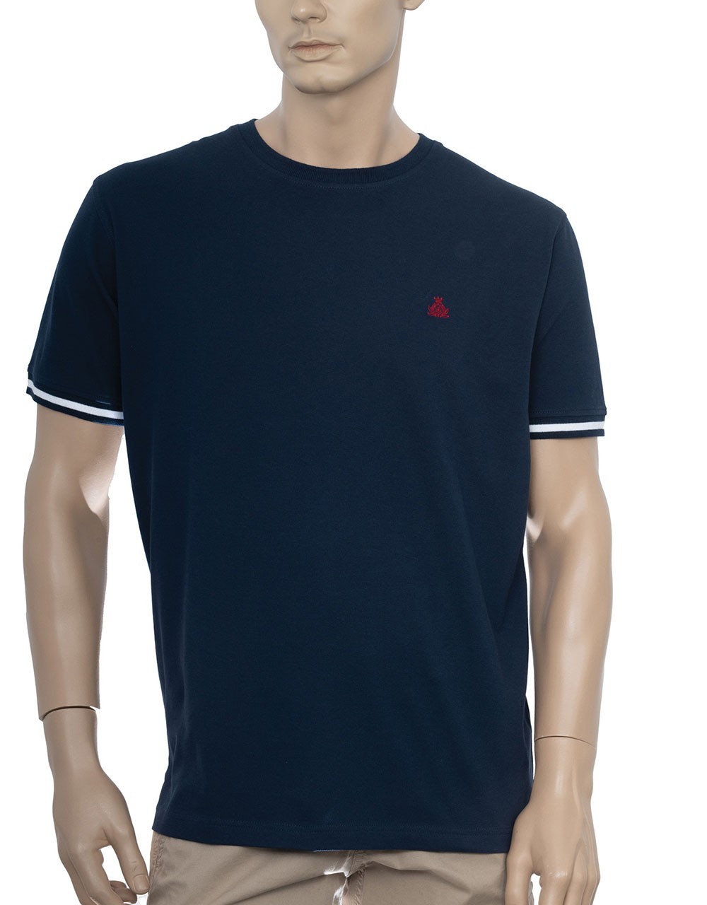 Ανδρικό T-Shirt με Πικέ Υφή και Λαιμόκοψη 2833-1 - T-Shirts