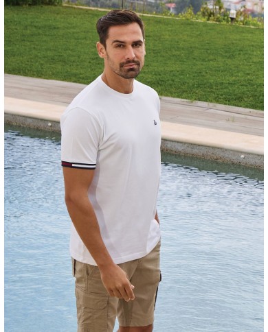 Ανδρικό T-Shirt με Πικέ Υφή και Λαιμόκοψη 2833-2