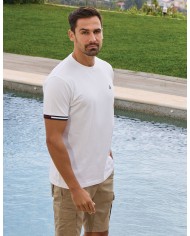 Men's Crew Neck T-Shirt with Pique Texture 2833-2 - T-Shirts