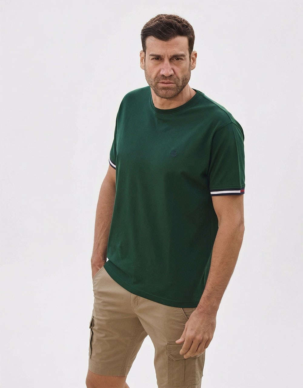 Ανδρικό T-Shirt με Πικέ Υφή και Λαιμόκοψη 2833-3 - T-Shirts