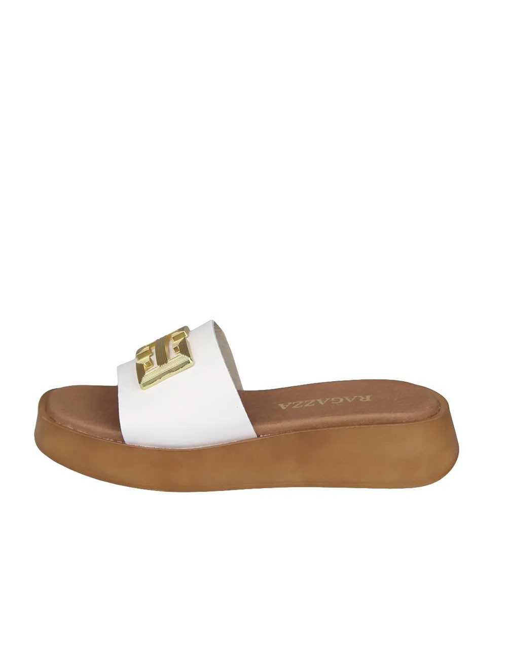Γυναικεία Δερμάτινα Flatforms Ragazza 01164 - Παντόφλες