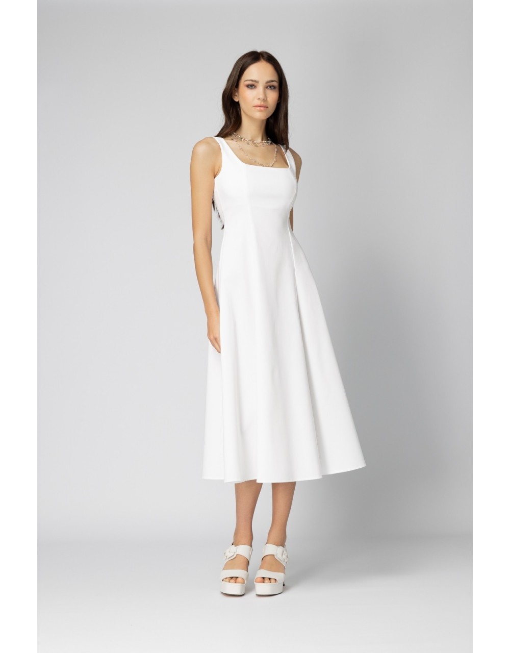 MIDI ΛΕΥΚΟ ΦΟΡΕΜΑ FLORENCE DRESS - Home