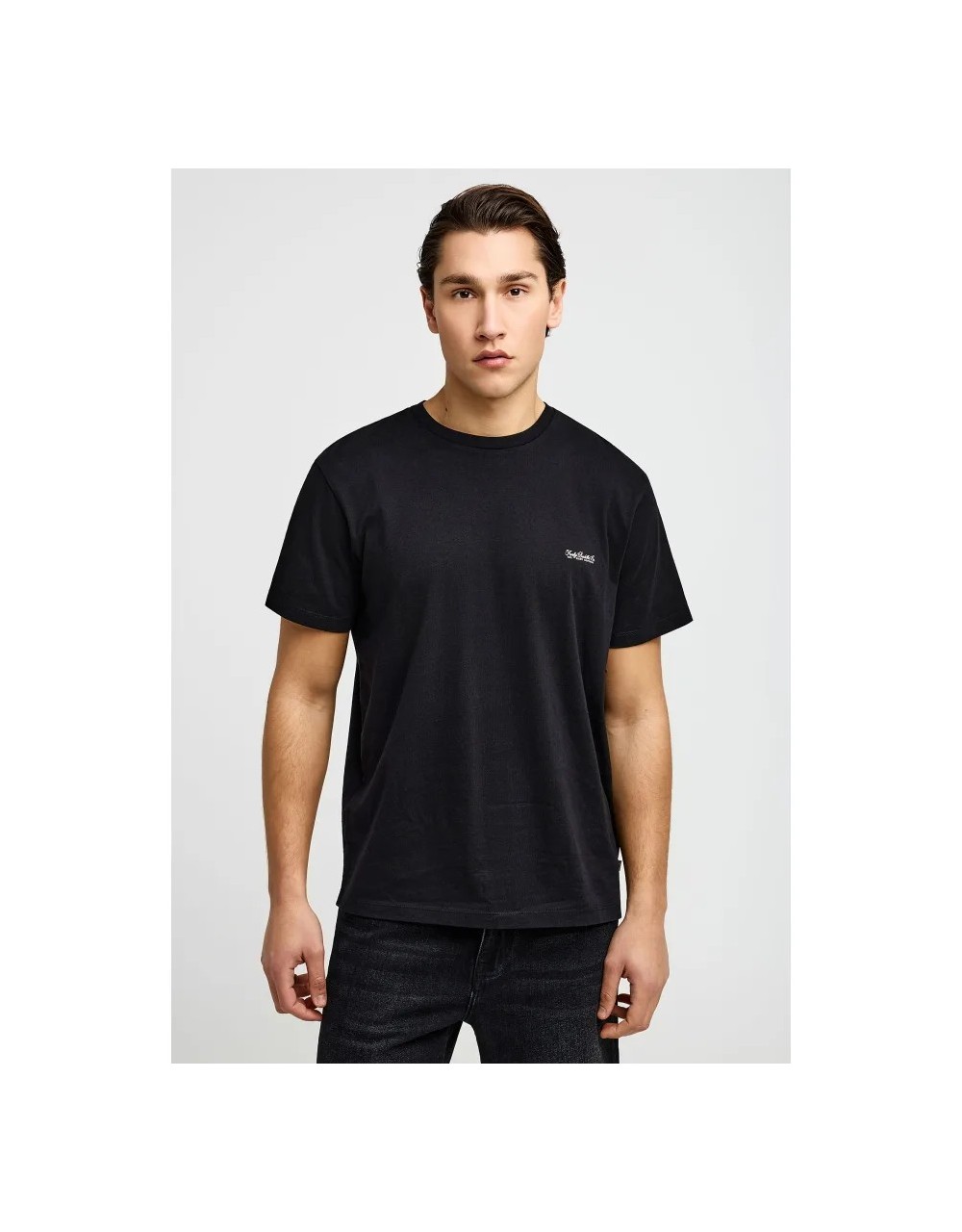 Ανδρικό μονόχρωμο T-shirt - τύπωμα στήθος - T-Shirts