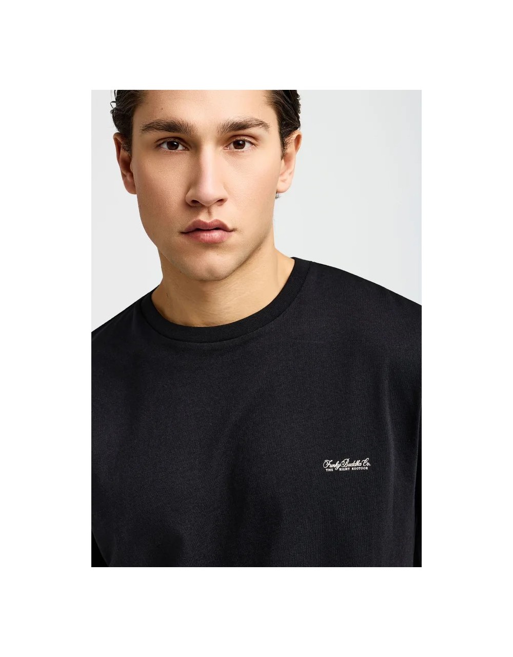Ανδρικό μονόχρωμο T-shirt - τύπωμα στήθος - T-Shirts