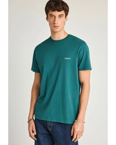 Ανδρικό μονόχρωμο T-shirt - τύπωμα στήθος
