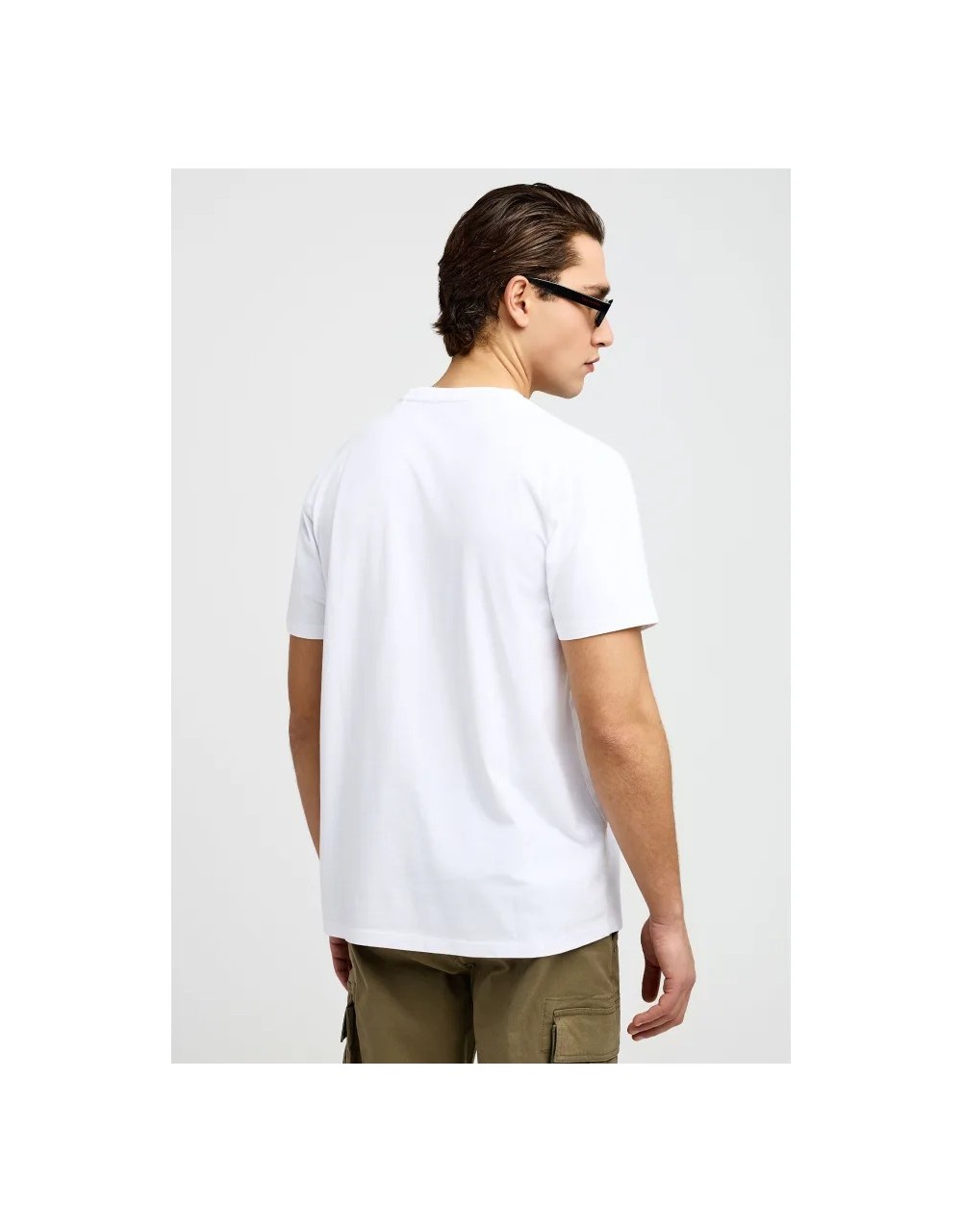 Ανδρικό μονόχρωμο T-shirt - τύπωμα στήθος - T-Shirts