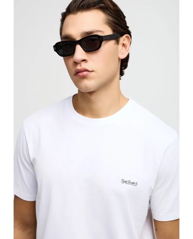 Ανδρικό μονόχρωμο T-shirt - τύπωμα στήθος