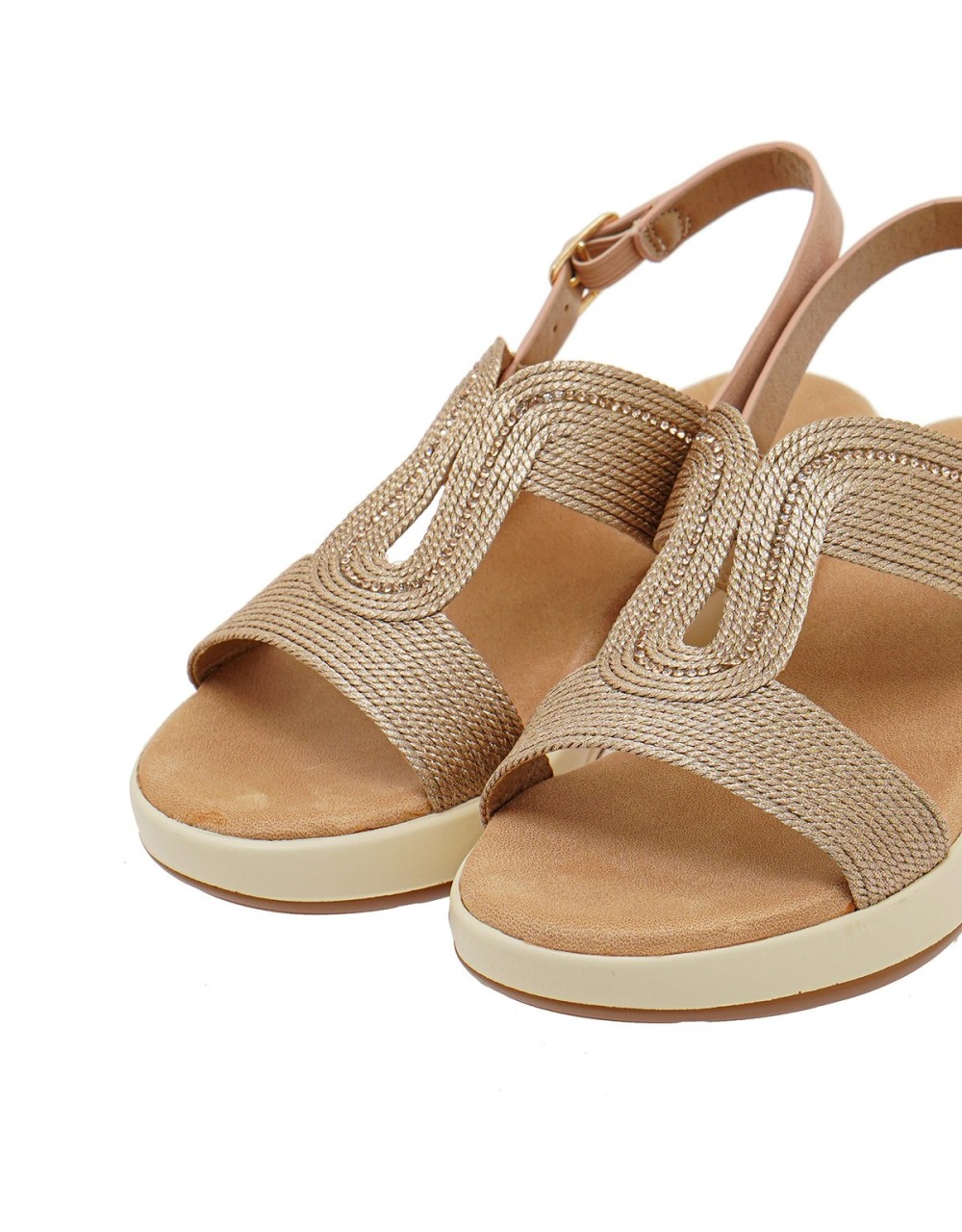 ΓΥΝΑΙΚΕΙΟ ΧΡΥΣΟ FLATFORM ΜΑΚΡΑΜΕ STRASS - Platforms