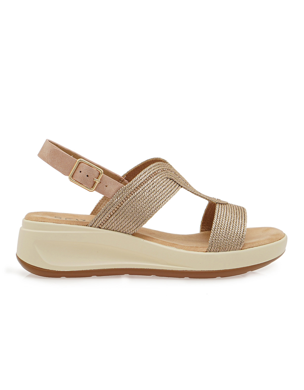 ΓΥΝΑΙΚΕΙΟ ΧΡΥΣΟ FLATFORM ΜΑΚΡΑΜΕ STRASS - Platforms