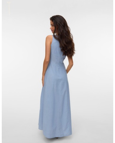 Vero Moda Maxi Καλοκαιρινό Φόρεμα Γαλάζιο 10346280