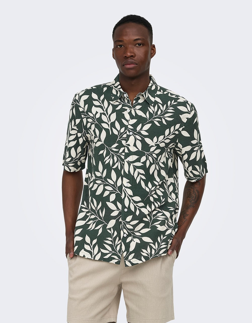 ΠΟΥΚΑΜΙΣΟ ΦΥΛΛΑ VISCOSE LINEN ONSHARVI - Shirts