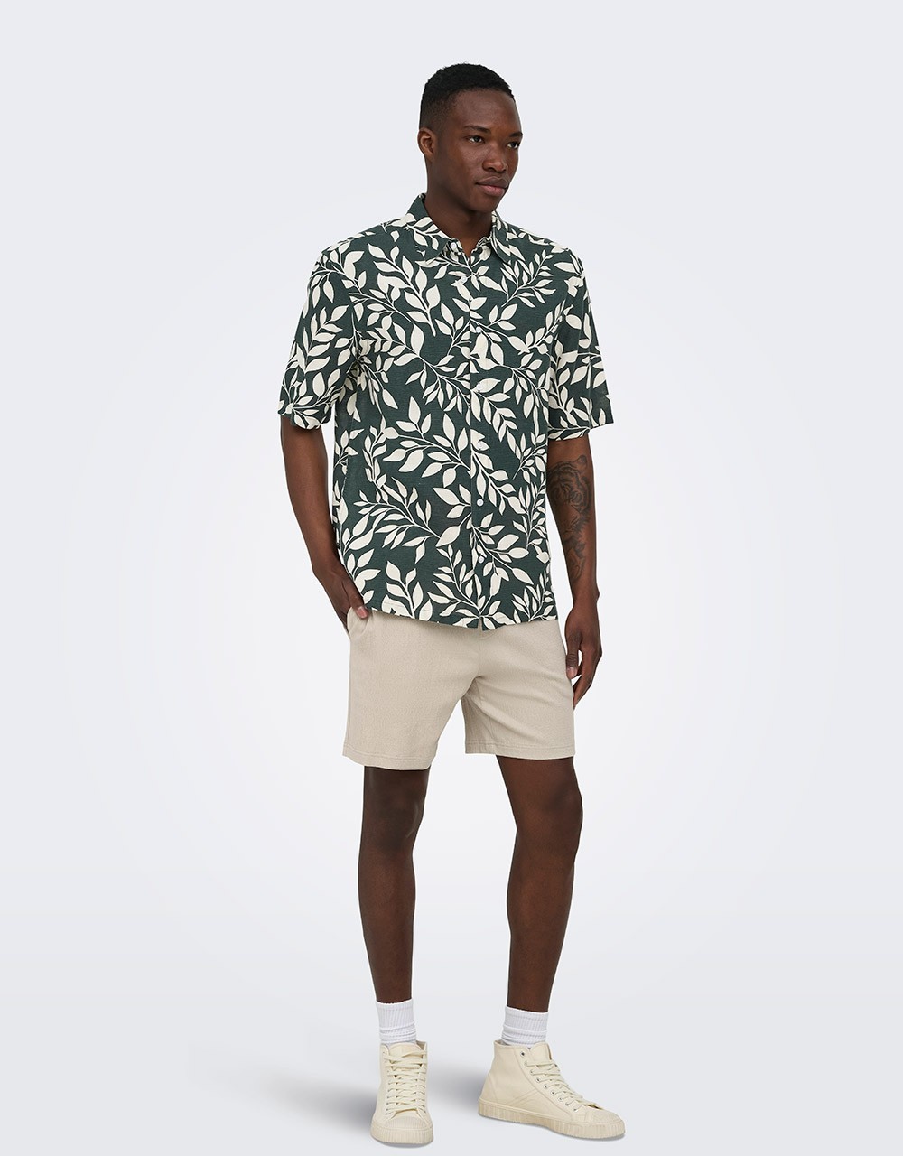 ΠΟΥΚΑΜΙΣΟ ΦΥΛΛΑ VISCOSE LINEN ONSHARVI - Shirts