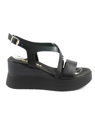 Ragazza Women's Leather Platform Shoes Black 0394