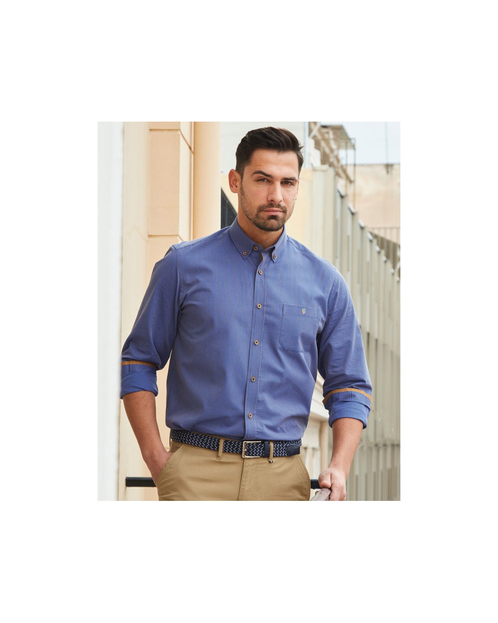 Men's Long Sleeve Cotton Shirt, 2752-8