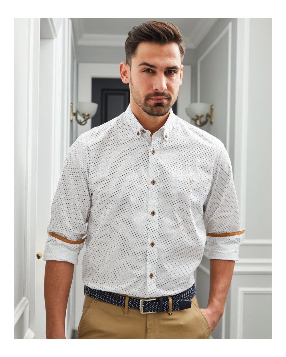 Men's Long Sleeve Cotton Shirt, 2752-4