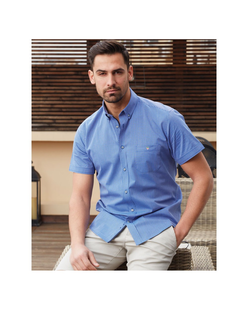 Men's Long Sleeve Cotton Shirt, 2758-7