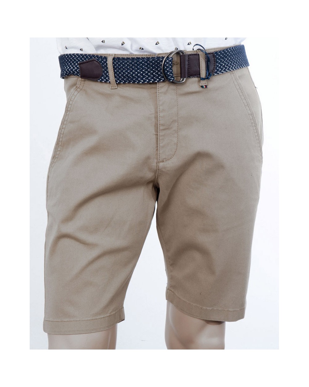 Men's Bermuda Chinos Cotton with belt, 2756-3