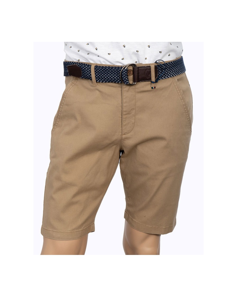 Men's Bermuda Chinos Cotton with belt, 2756-1