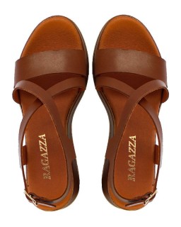 Ragazza Women's Leather Platform Shoes Tabac 0394