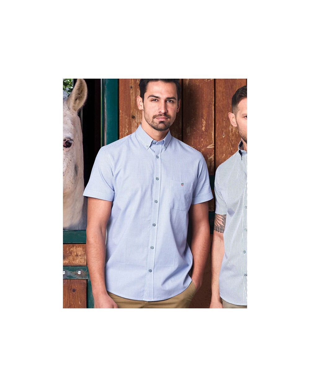 Men's Short Sleeve Cotton Shirt, 2735-4