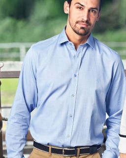 Πουκάμισο μακρυμάνικο με μικροσχέδιο Γαλάζιο 2734-11