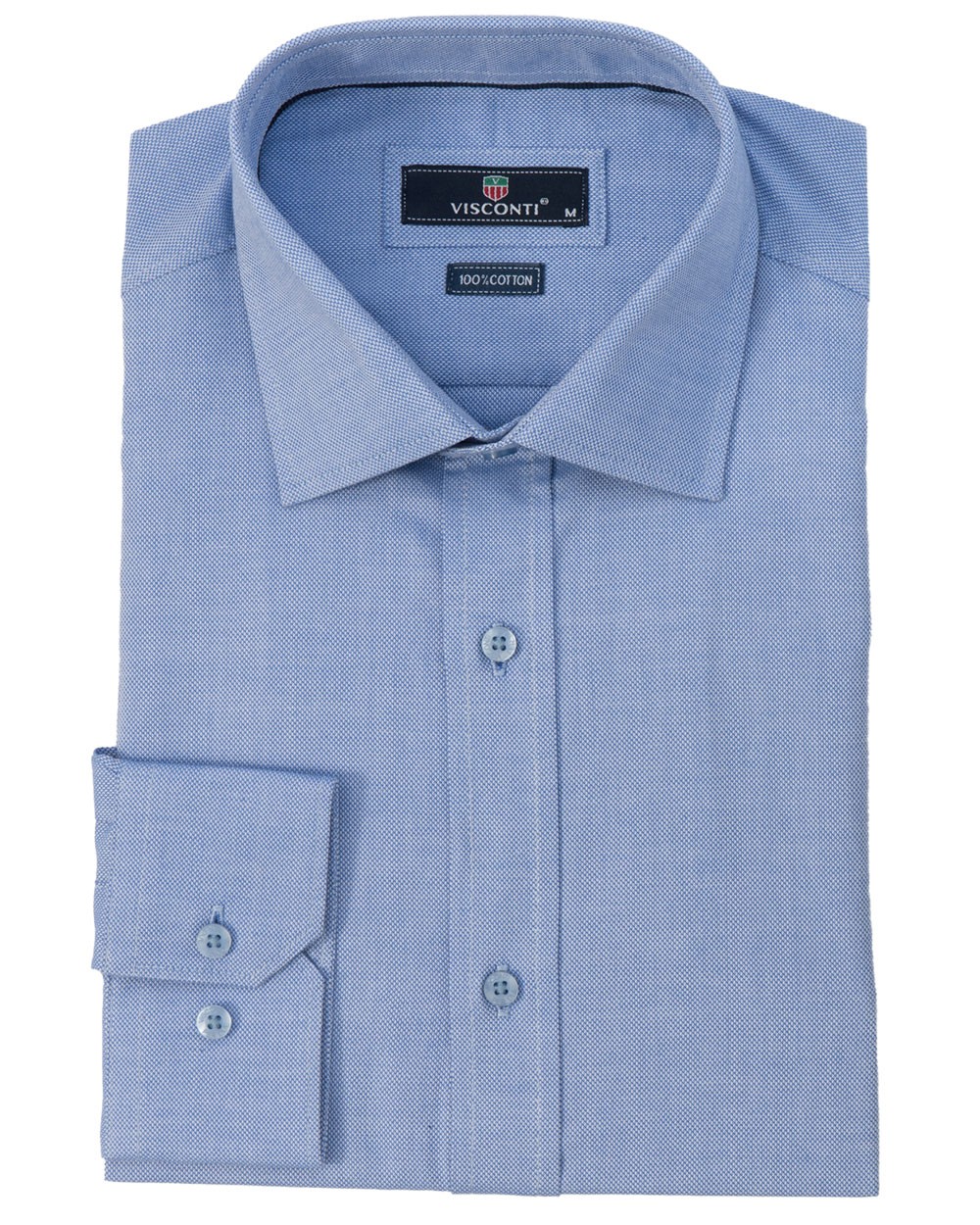 Πουκάμισο μακρυμάνικο με μικροσχέδιο Γαλάζιο 2734-11