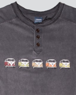 Stonewashed T-shirt with buttons - 5 buses