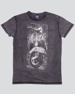 Πετροπλυμένο T-shirt -  μεγάλη vespa