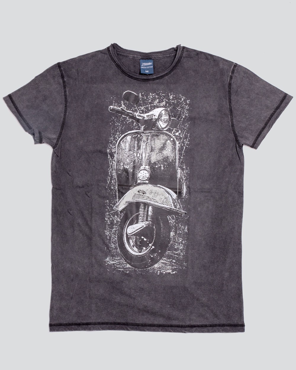 Πετροπλυμένο T-shirt -  μεγάλη vespa - Πετροπλυμένα