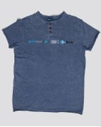 Πετροπλυμένο T-shirt με κουμπιά - Ψαράκια